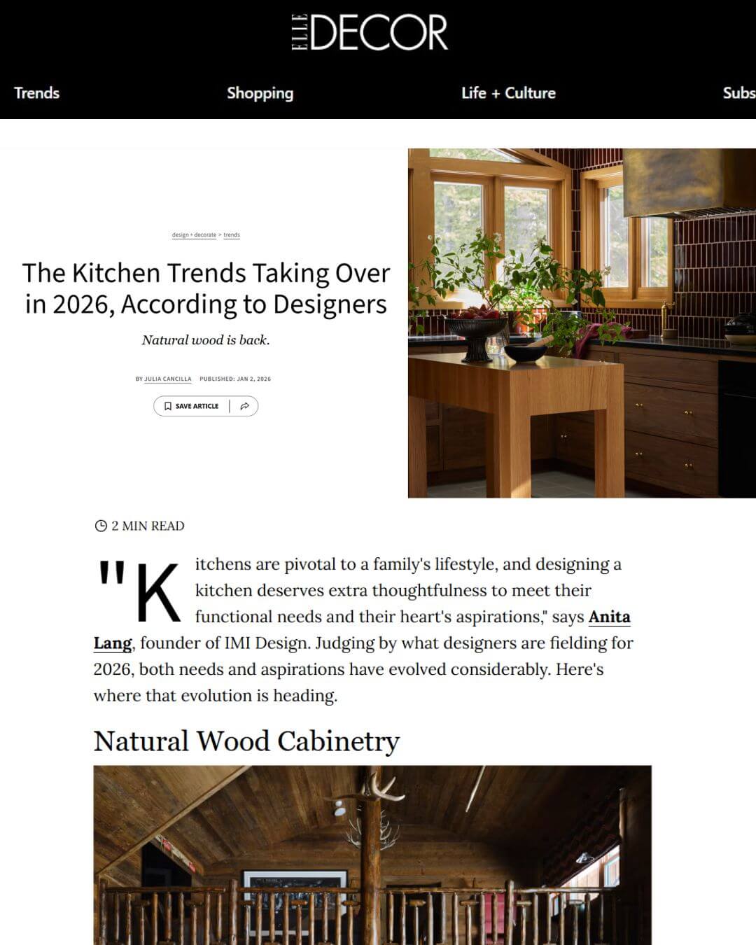 Elle Decor IMI Design Jan 2026