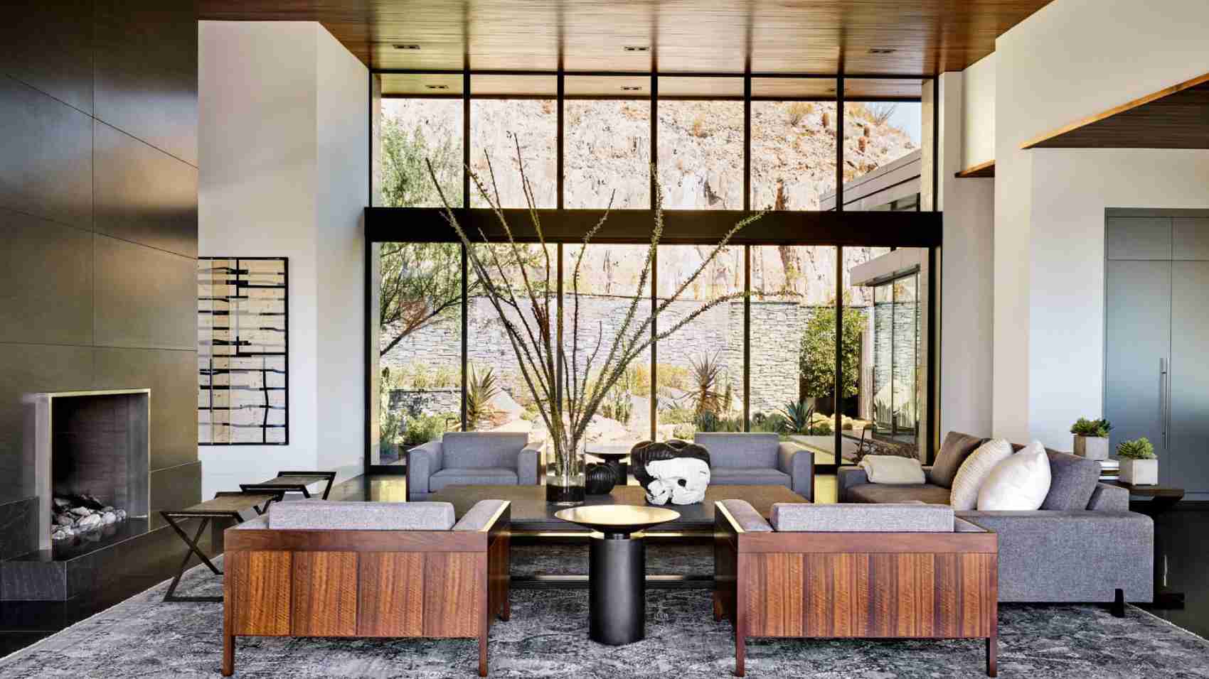 Great room interior design anita lang and architect mark candelaria in paradise valley.